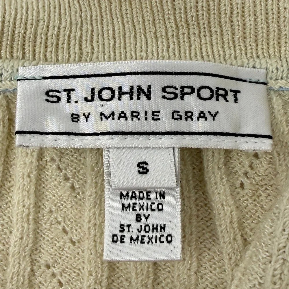 St. John Sport by Marie‎ Gray Mint Green Enamel Logo Buttons Gold Tone Set of 7